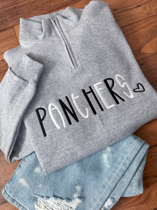 Panthers two toned quarter zip sweatshirt