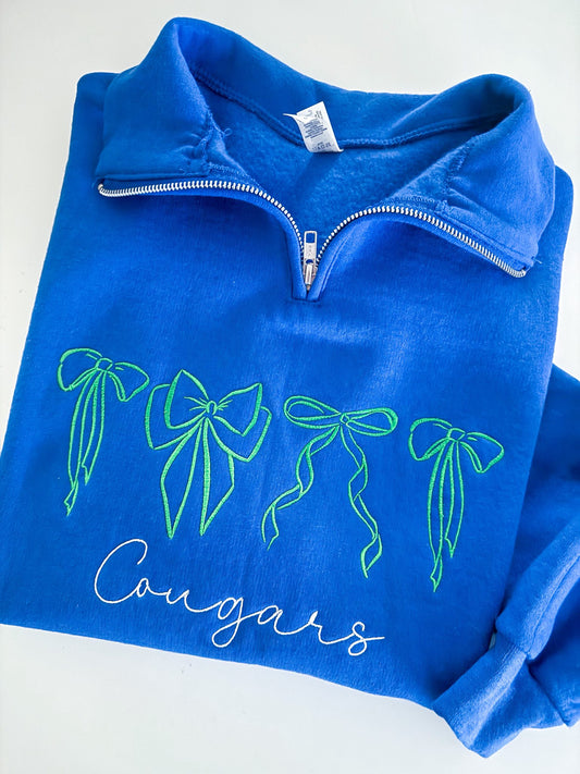 Cougars Bow quarter zip sweatshirt