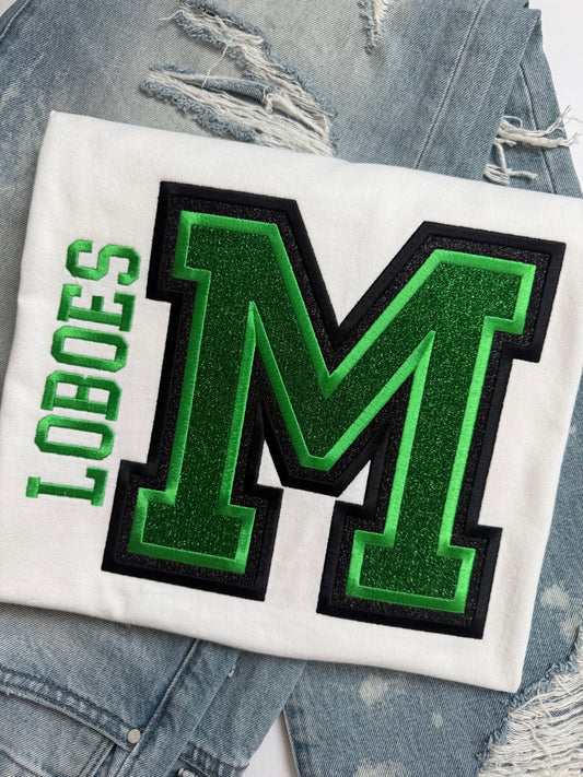LOBOES Varsity M on white