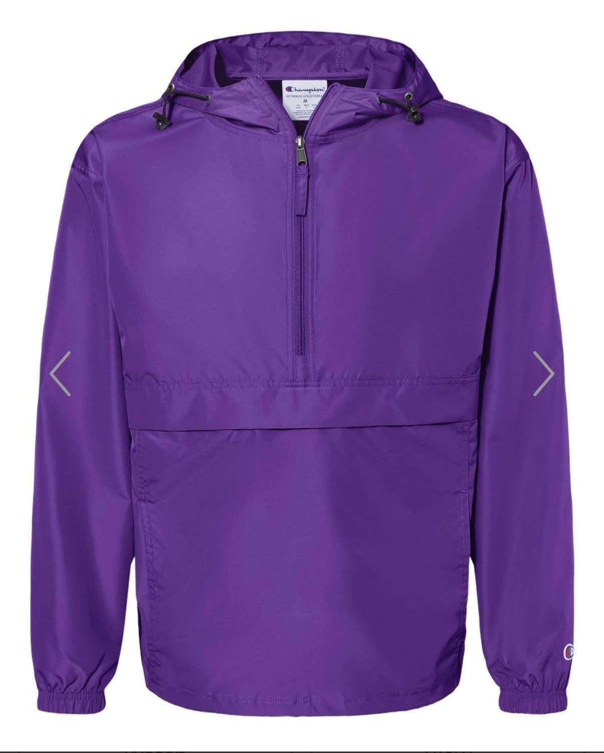 Purple Champion windbreaker CRANE logo
