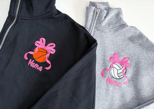 Basketball or Volleyball quarter zip sweatshirt
