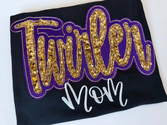 Twirler Mom Bling T-shirt